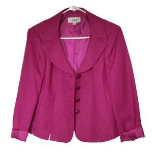 Le Suit Harvest Wine Berry Two Piece Skirt Suit with Blazer, Women's 12